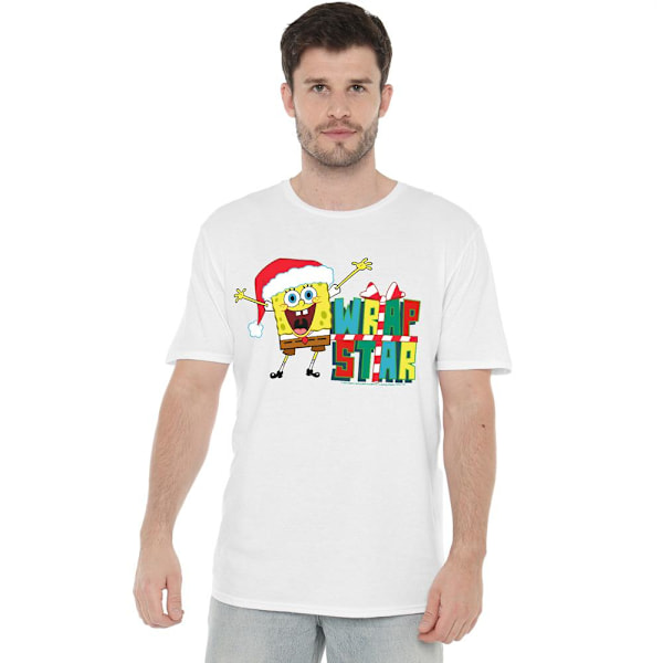SvampBob Fyrkant Herr Wrap Star Jul T-Shirt L Whi White L