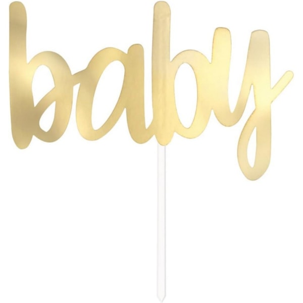 Unik fest babyshower folie tårtdekoration en storlek guld Gold One Size