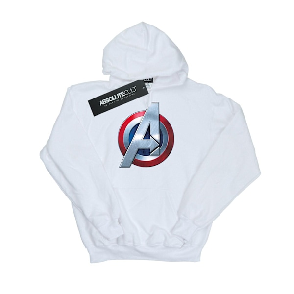 Marvel Boys Avengers 3D Logo Hoodie 12-13 år Vit White 12-13 Years