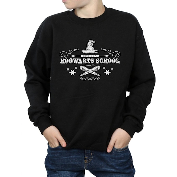 Harry Potter Boys Hogwarts Första Året Sweatshirt 7-8 År Svart Black 7-8 Years