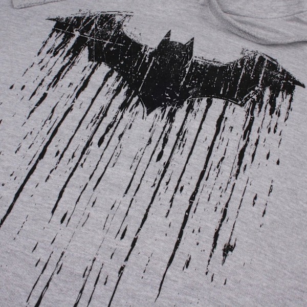 Batman Herr Paint Hoodie L Gråmelerad Grey Marl L