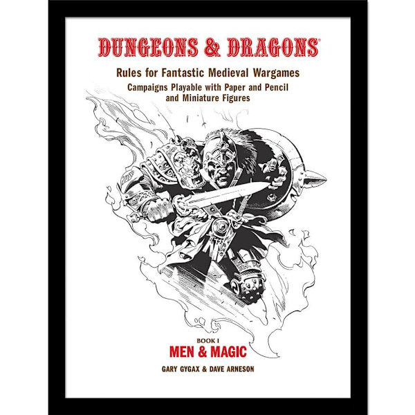 Dungeons & Dragons Men & Magic inramad affisch 40cm x 30cm Flerfärgad Multicoloured 40cm x 30cm
