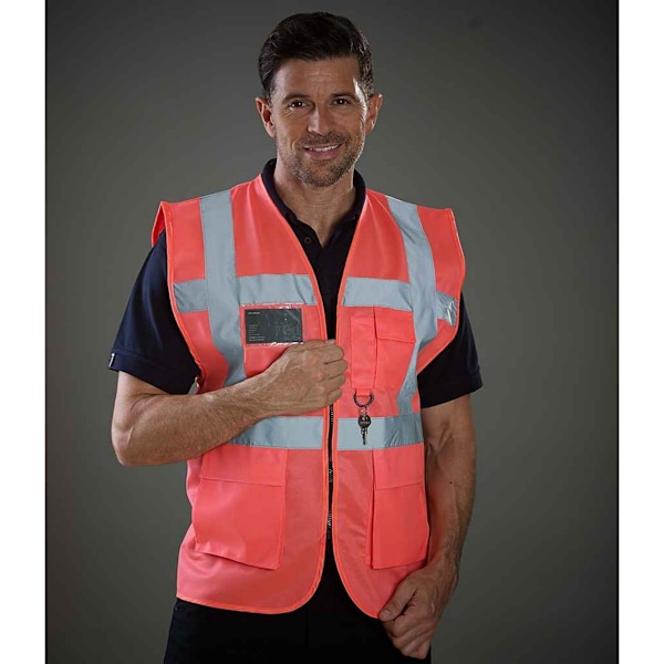 Yoko Unisex Adult Executive Hi-Vis Waistcoat L Rosa Pink L