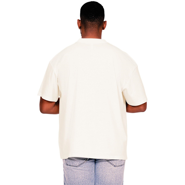 Casual Classics Herr Ringspun Bomull T-shirt med förlängd halsringning Ecru XL