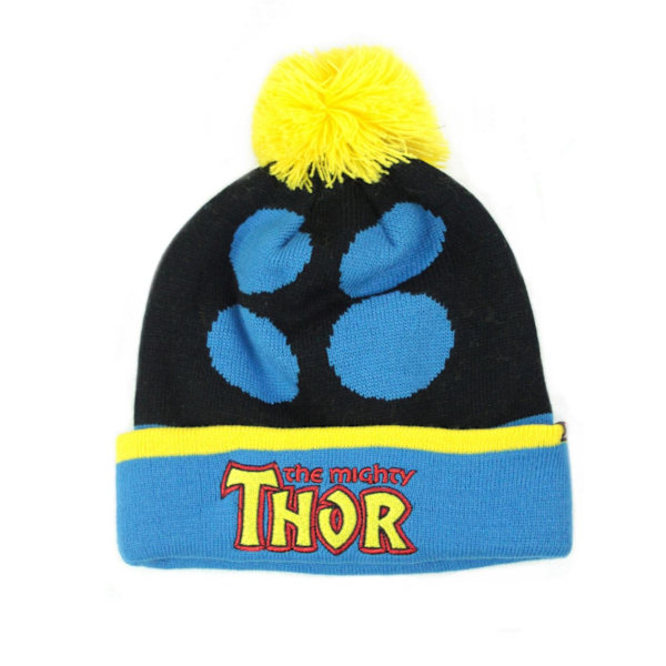 Thor Officiell Retro Original Bobble Hat för Vuxna Unisex One Size Black/Blue One Size