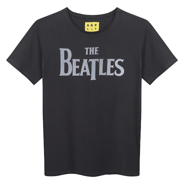 Förstärkt The Beatles logotyp T-shirt för barn/barn 9-10 år Ch Charcoal 9-10 Years