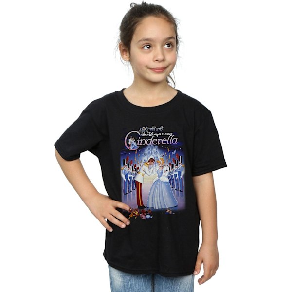 Disney Girls Cinderella Collage Poster Bomull T-shirt 7-8 år Black 7-8 Years