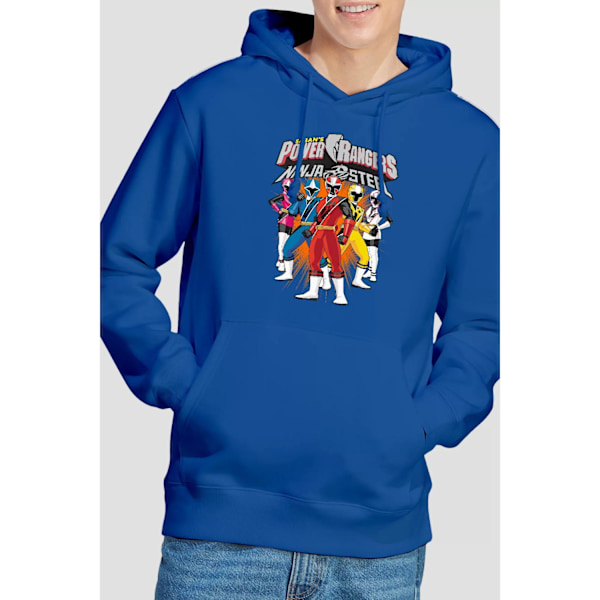 Power Rangers Herr Gruppbild Hoodie S Kungsblå Royal Blue S