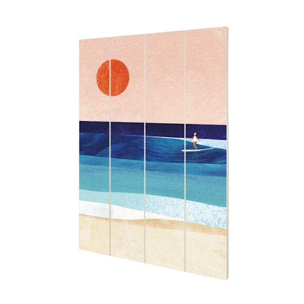 Henry Rivers Surf Girl Plakett 59cm x 40cm Orange/Blå/Vit Orange/Blue/White 59cm x 40cm