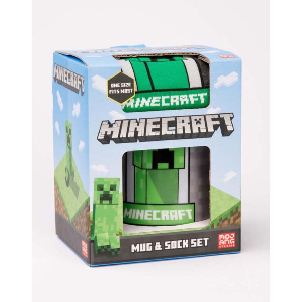 Minecraft Barn/Kids Creeper Mugg och Sock Set One Size Gree Green/Grey One Size