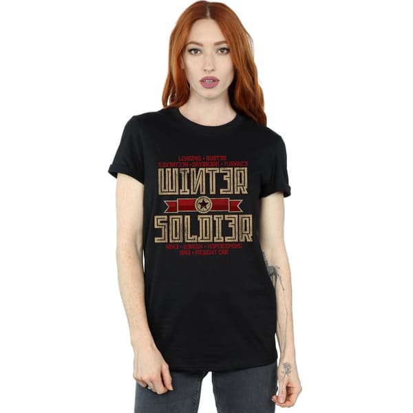 Marvel Dam/Dam Vinter Soldier Trigger Badge Bomull Boyfriend Black L