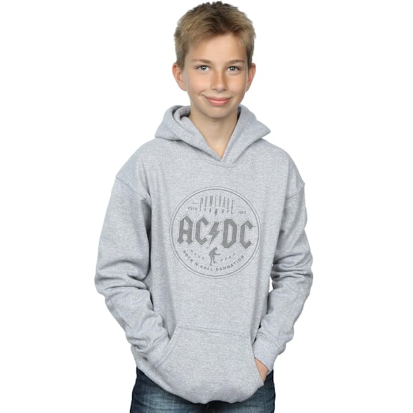 AC/DC Boys Rock N Roll Damnation Svart Hoodie 7-8 År Sport Sports Grey 7-8 Years