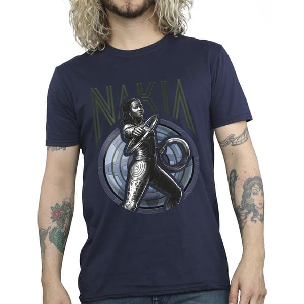 Marvel Herr Wakanda Forever Nakia Shield T-Shirt M Marinblå Navy Blue M