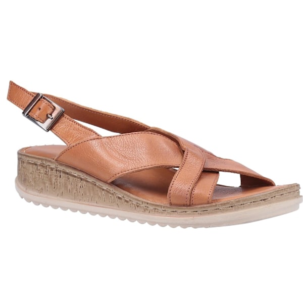 Hush Puppies Dam/Damer Elena Läder Kilklackssandal 7 UK Tan Tan 7 UK