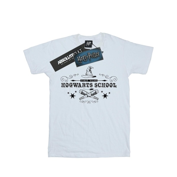 Harry Potter T-shirt för flickor, Hogwarts första år, bomull, 7-8 år White 7-8 Years