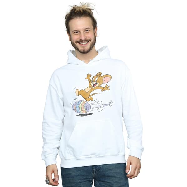Tom And Jerry Herr Egg Run Hoodie S Vit White S