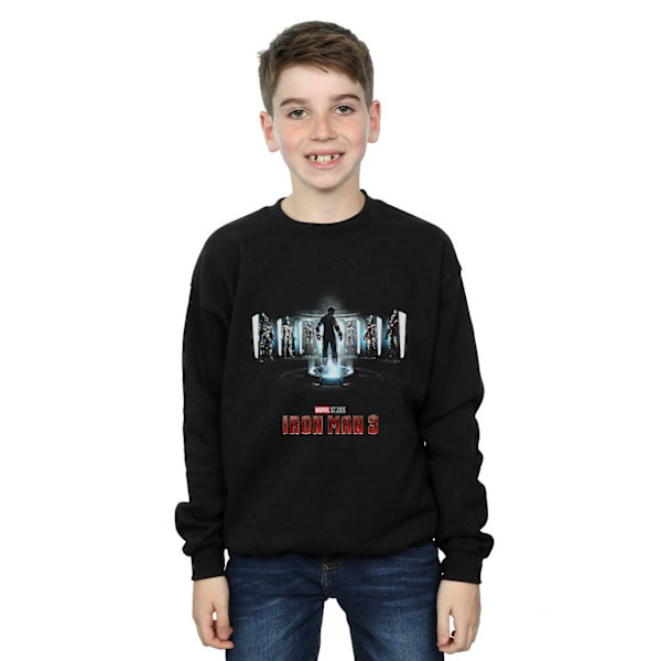Marvel Studios Boys Iron Man 3 Poster Sweatshirt 12-13 år Blå Black 12-13 Years