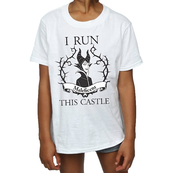 Maleficent Girls I Run This Castle Bomull T-shirt 5-6 år Vit White 5-6 Years