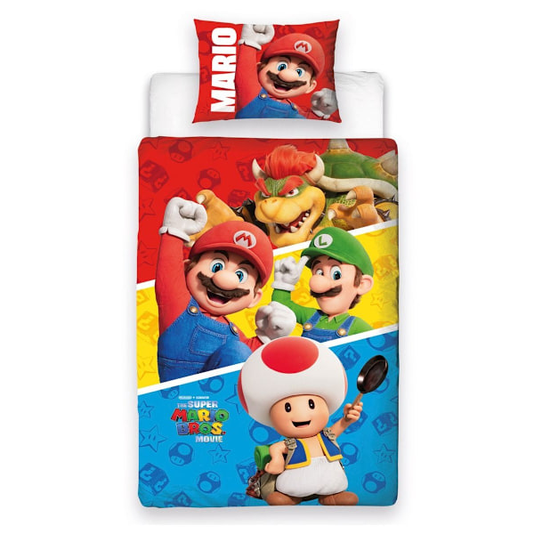 Super Mario Bros Jump Vändbart Påslakanset Enkelt Multico Multicoloured Single