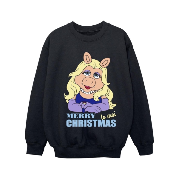 Disney Girls Muppets Miss Piggy Queen of Holidays Sweatshirt 3- Black 3-4 Years