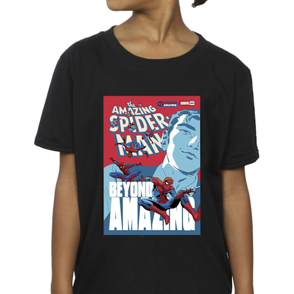 Marvel Girls Spider-Man Beyond Amazing Cover Bomull T-shirt 3-4 Black 3-4 Years