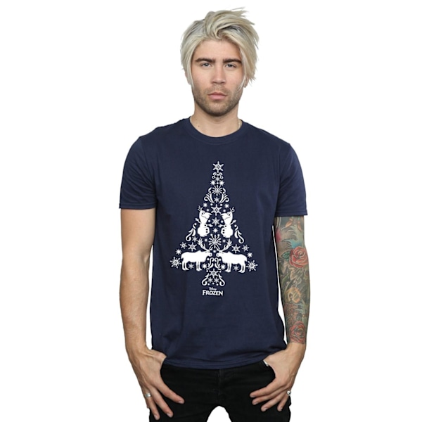 Disney Herr Frozen Julgran T-shirt XL Marinblå Navy Blue XL
