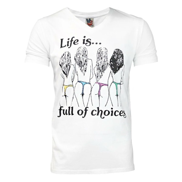 Junk Food Mens Life Is Full Of Choices T-Shirt XL Vit White XL
