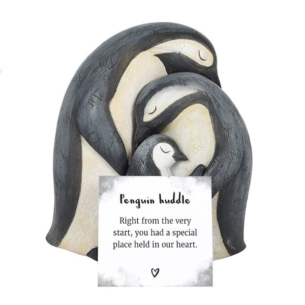 Något Annorlunda Pingvin Familj Prydnad En Storlek Grå/Vit Grey/White One Size