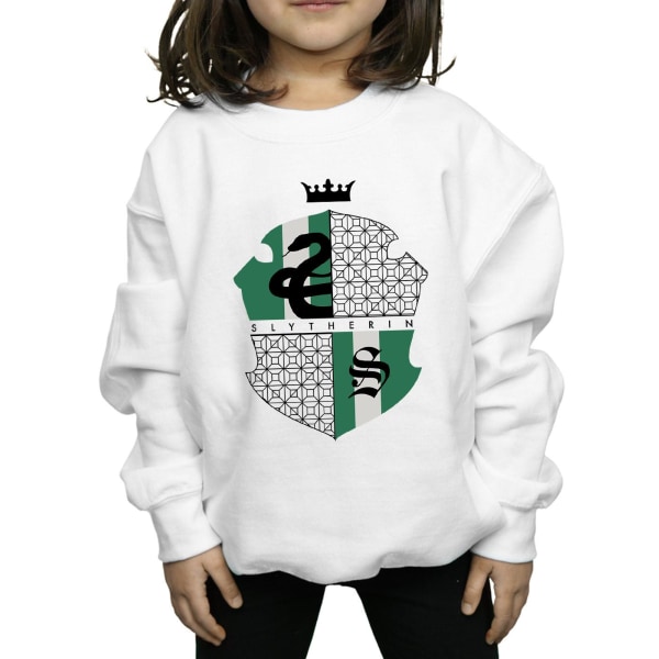 Harry Potter T-shirt för flickor med Slytherins emblem, 5-6 år, vit White 5-6 Years