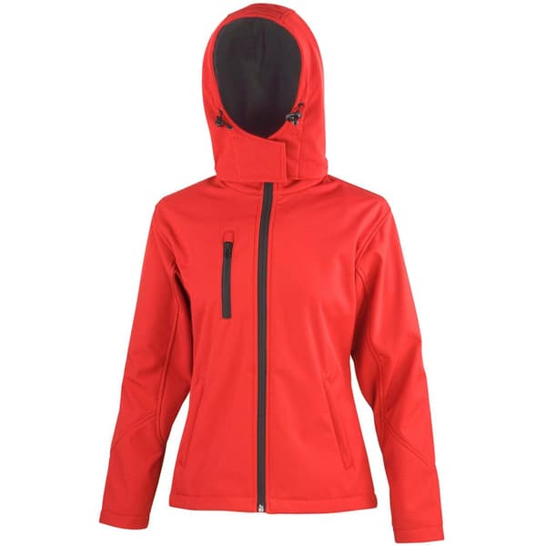Result Core Dam/Dam Lite Hooded Softshell Jacka M Röd/Sv Red/Black M