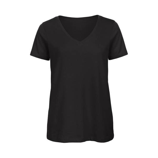 B&C Womens/Ladies Inspire Organisk bomull T-shirt med V-ringad 8 UK Bl Black 8 UK