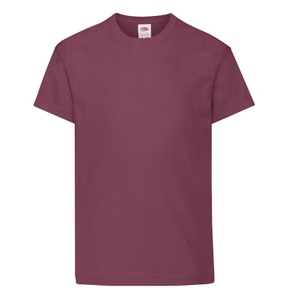 Fruit of the Loom Barnkläder/Barn Original T-shirt 7-8 år Bur Burgundy 7-8 Years