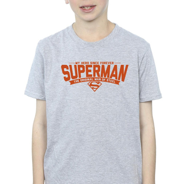 DC Comics Boys Superman Hero Dad T-Shirt 12-13 år Sports Grå Sports Grey 12-13 Years