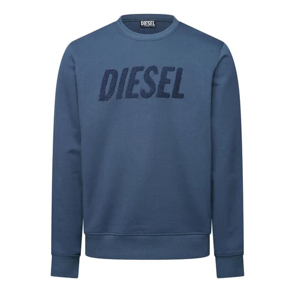 Diesel Herr Indigo-Out Logotyp Tröja XL Total Eclipse Total Eclipse XL