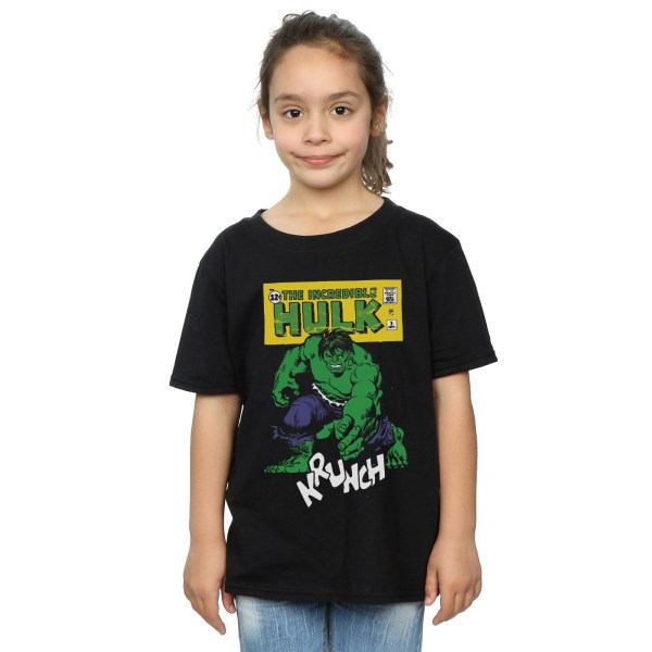 Marvel Girls Hulk Krunch bomull T-shirt 5-6 år svart Black 5-6 Years