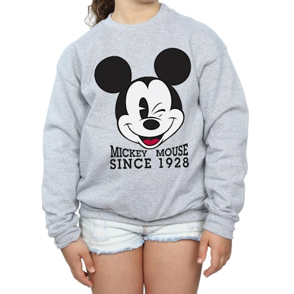 Disney Girls Mickey Mouse Sedan 1928 Sweatshirt 7-8 År Sport Sports Grey 7-8 Years