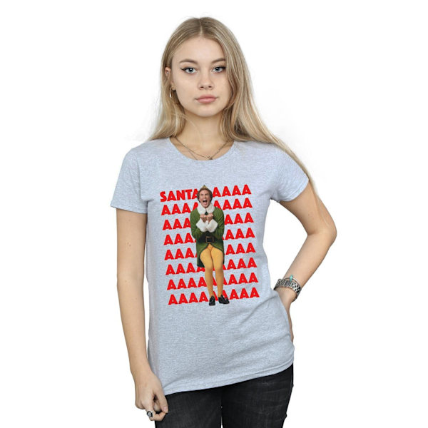 Elf Dam/Damer Buddy Santa Scream Bomull T-shirt S Sports Grå Sports Grey S