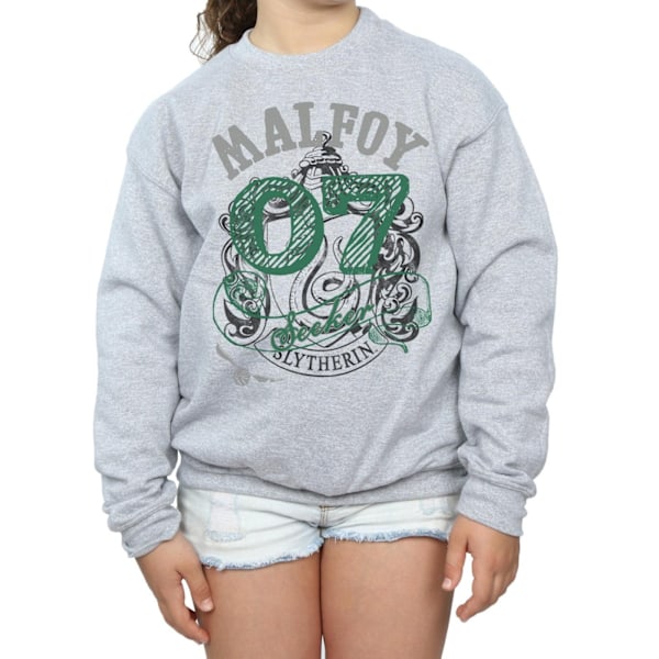 Harry Potter Flickor Draco Malfoy Seeker Slytherin Sweatshirt 7-8 Sports Grey 7-8 Years