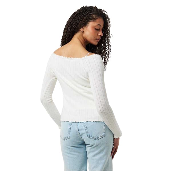 Jack Wills Dam/Dam Viscose Öppen Front Långärmad Kofta Vintage White 14 UK
