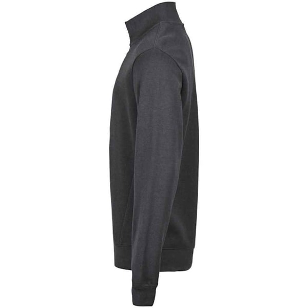 Tee Jays Herr Ribber Interlock Halv Zip Sweatshirt L Mörkgrå Dark Grey L