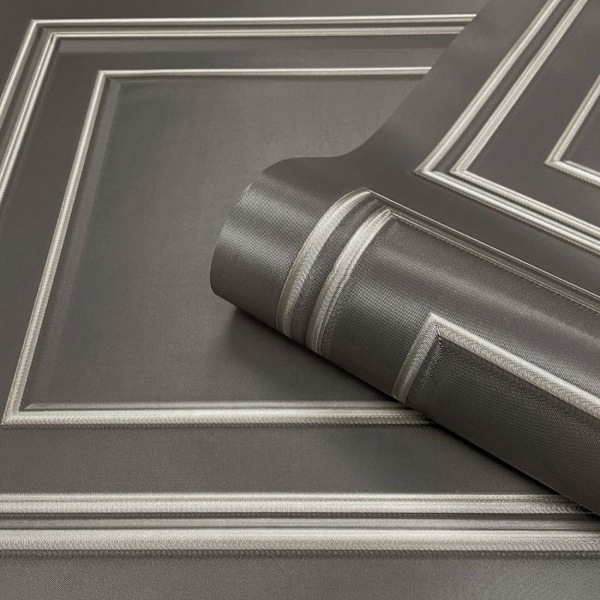 Belgravia Amara Träpanel Vinyl Texturerad Tapet 10m x 53cm Silver/Gunmetal Grey 10m x 53cm