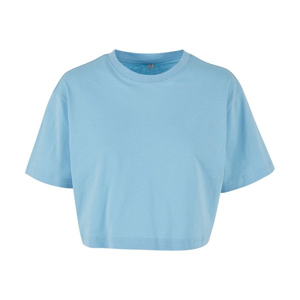 Bygg ditt varumärke Dam/Dam Oversized Kortärmad Crop Top Baltic Blue XL