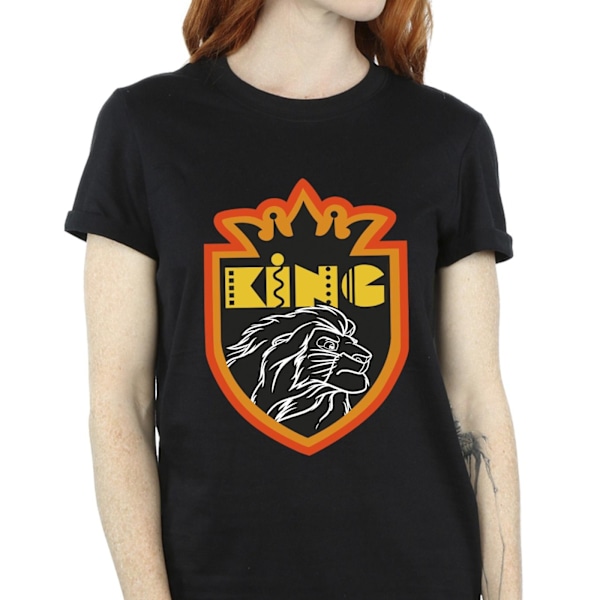 Disney Dam/Damer The Lion King Crest Bomull Boyfriend T-Shi Black XXL