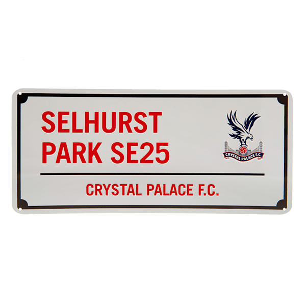 Crystal Palace FC Selhurst Park SE25 Metallskylt En Storlek Vit White/Red One Size