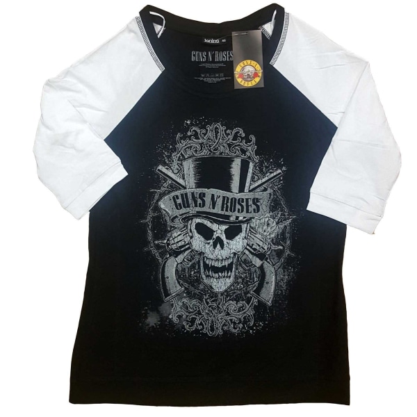 Guns N Roses Dam/Dam Faded Skull T-Shirt XL Svart/Vit Black/White XL