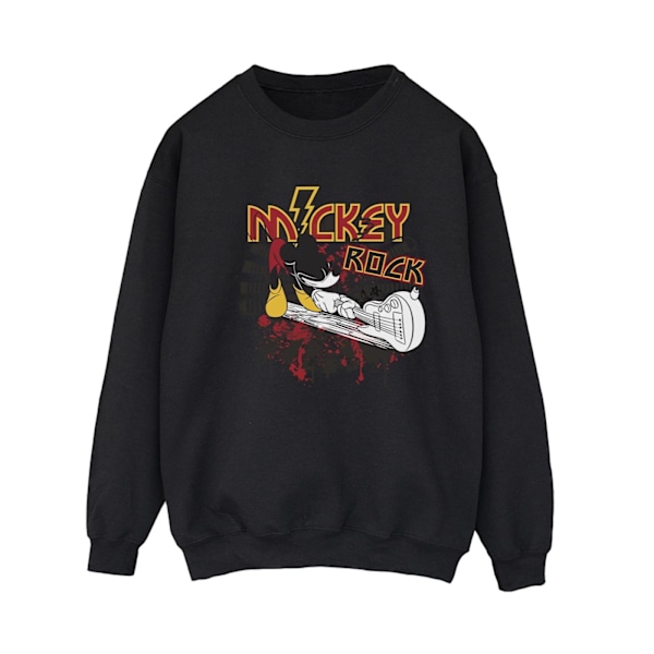 Disney Dam/Kvinnor Mickey Mouse Smash Gitarr Rock Sweatshirt Black M