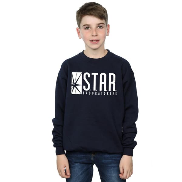 DC Comics Pojkar The Flash Star Labs Tröja 7-8 År Marinblå Navy Blue 7-8 Years