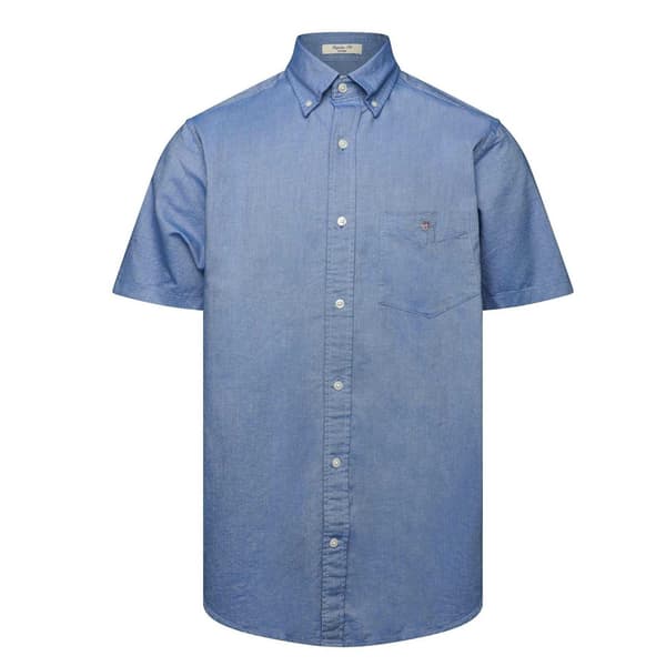 Gant Herr Oxford Regular Kortärmad Skjorta L Blå Blue L