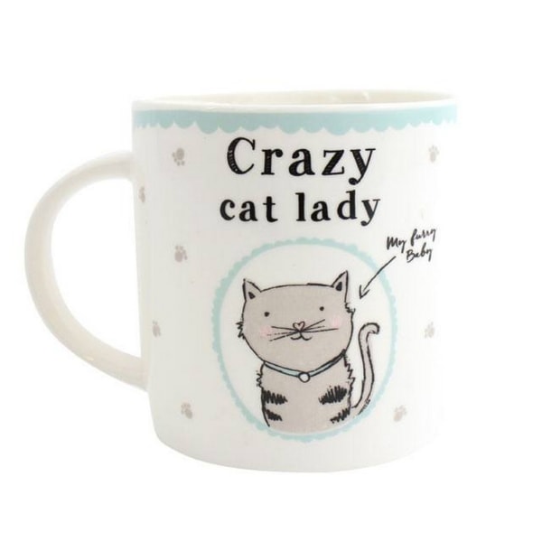 Något annat Crazy Cat Lady keramisk mugg en one size M Multicolour One Size