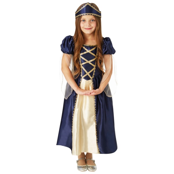 Bristol Novelty Childrens/Kids Renaissance Princess Costume 5-6 Blue/Gold 5-6 Years